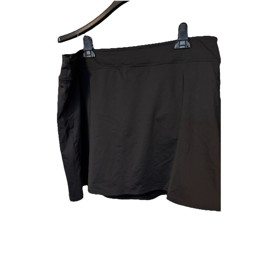 Lands End Woman’s Swimsuit Bottoms Size 16 L Black Built In Liner Skirt Swimming
